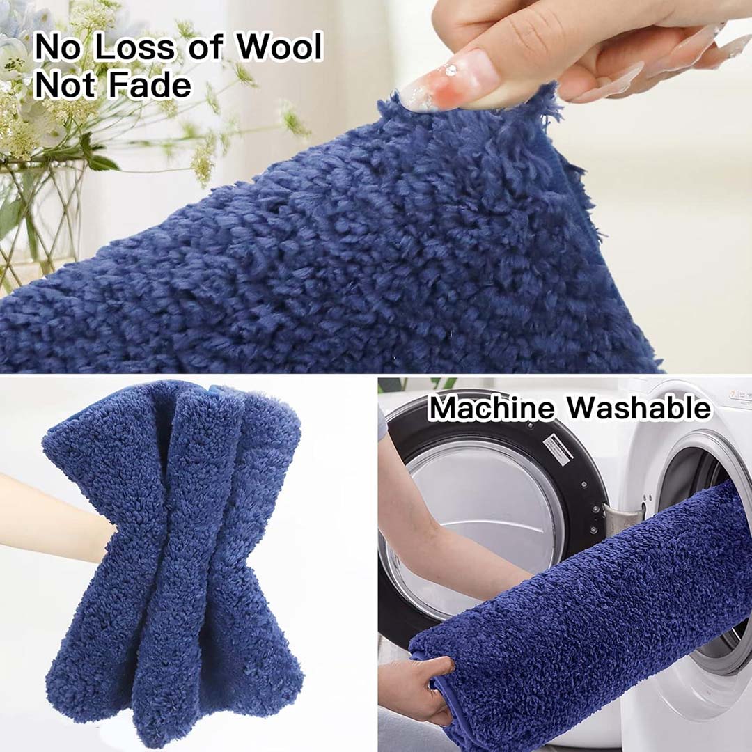 Microfiber Anti-Slip Doormat for Home & Bathroom Entrance Blue rectangular Mat (40x60 cm) Image 4