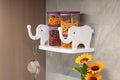 Stand For Bathroom Kitchen Office Bed Room Mobile Remote Stand 2 Nos Sticker One Plate And Two Hathi Type Hooks Image 1