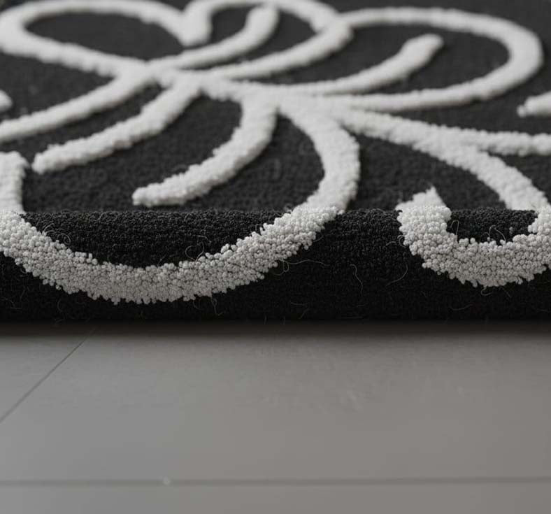 Microfiber Anti-Slip Doormat for Home & Bathroom Entrance Black Rectangular Mat (90x60 cm) Image 4