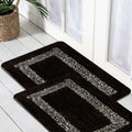Cotton Anti-Slip Doormat for Home & Bathroom Entrance Black rectangular Mat (40x60 cm) 2 Pcs Image 1