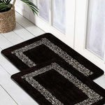 Cotton Anti-Slip Doormat for Home & Bathroom Entrance Black rectangular Mat (40x60 cm) 2 Pcs Image 1