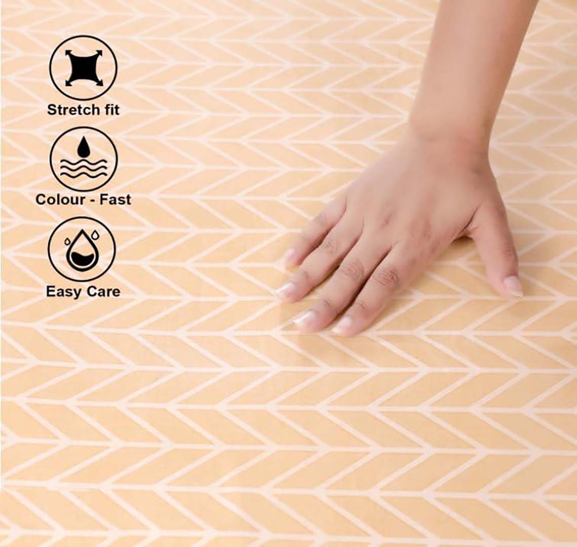 Microfiber (90x100 Inch) Double Size Bedsheet With 2 Pillow Cover in Beige Color Image 3