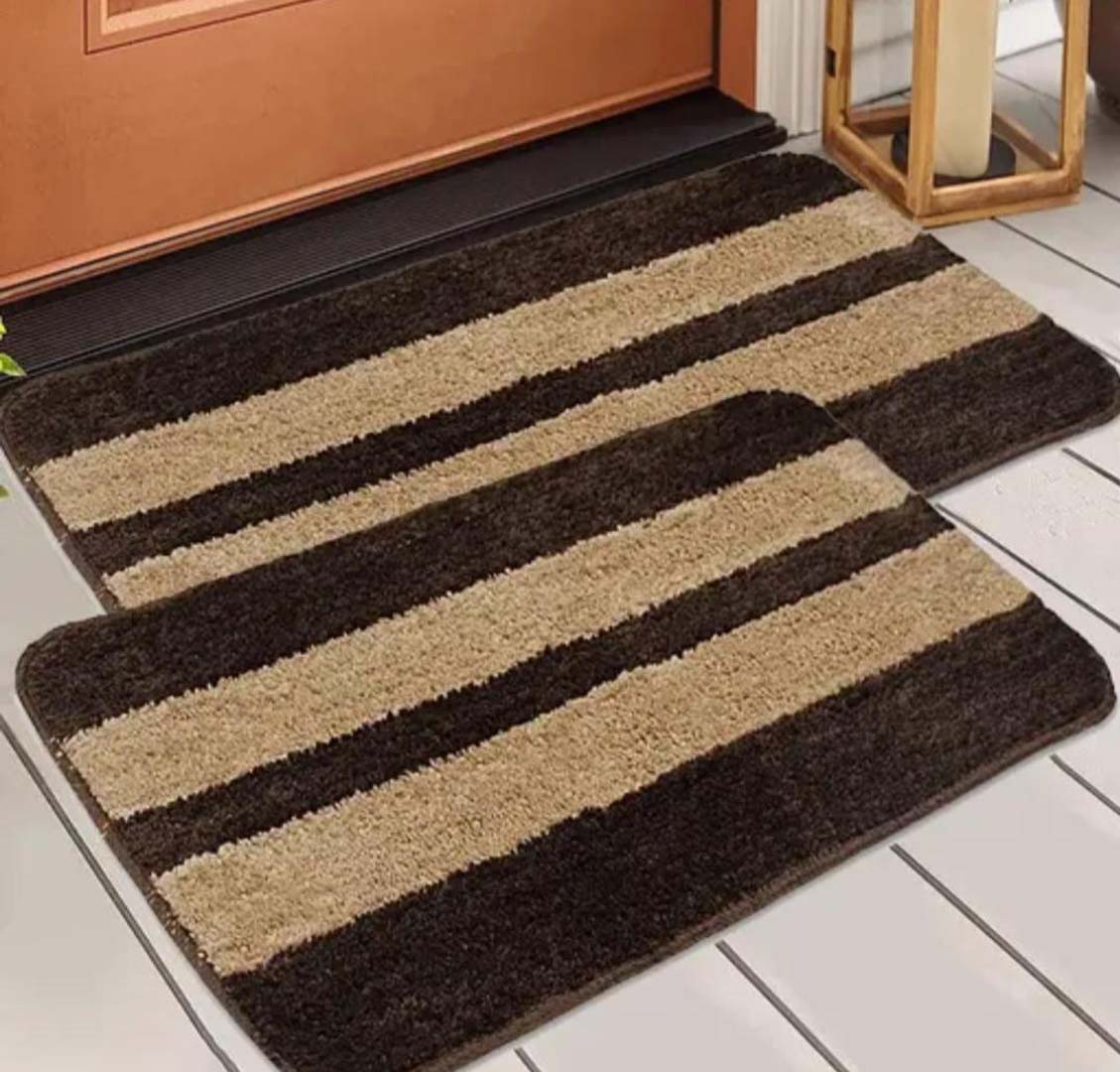 Microfiber Anti-Slip Doormat for Home & Bathroom Entrance Multicolor Rectangular Mat (38x58 cm) Image 1