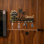 Premium 3D Wooden Key Holder With 6 Stainless Steel Hook For Living Room Wall Decor Image 3