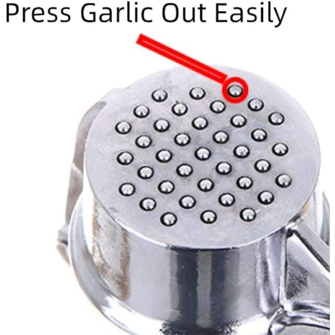 Stainless Steel Hand Press Garlic Crusher For Kitchen Cooking Multi Function Manual Pressed Mincer Cutter For Garlic Ginger Easy To Squeeze Clean For Kitchen Silver Image 4
