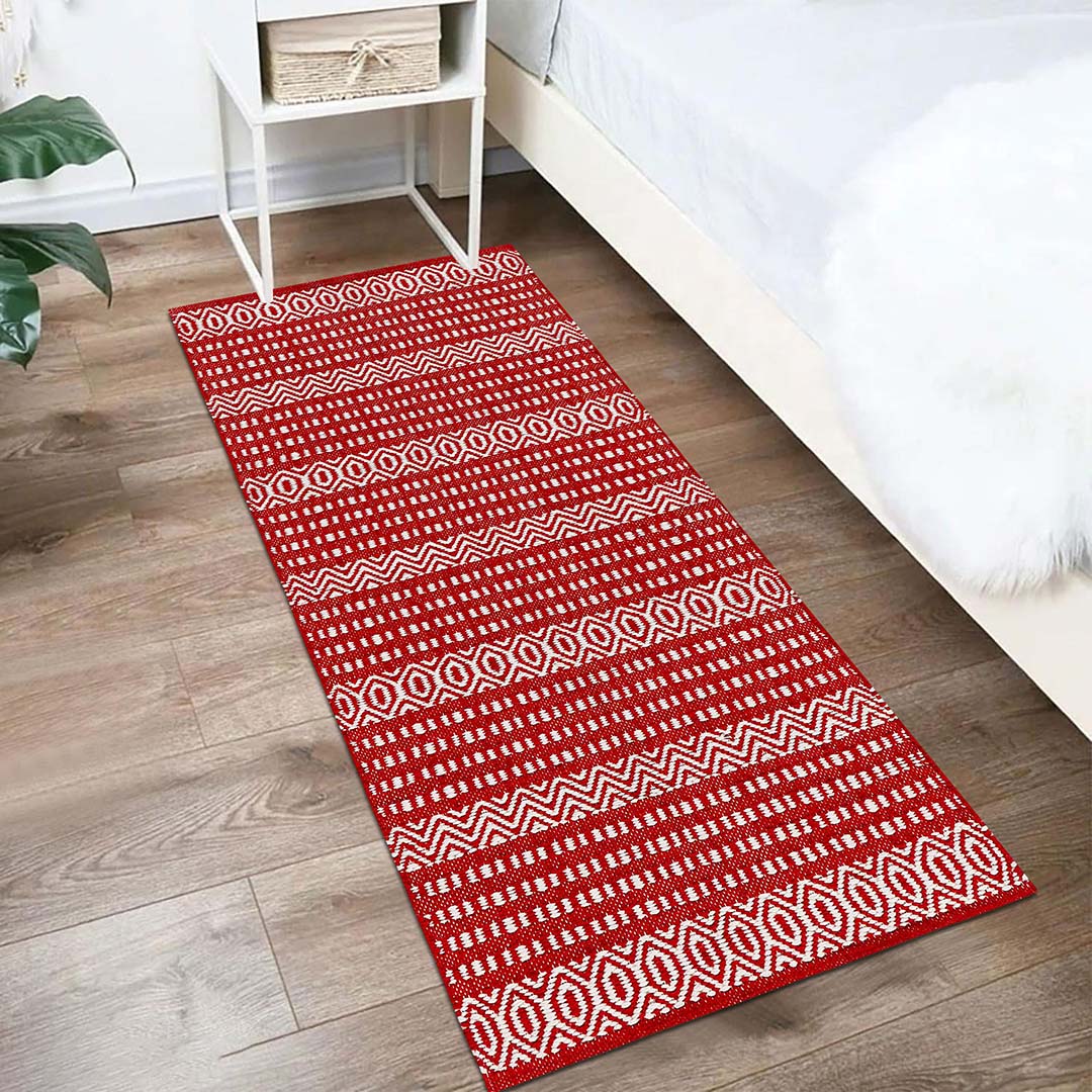 PVC Anti-Slip Doormat for Home & Bathroom Entrance Red Rectangular Mat (22x60 Inch) Image 1