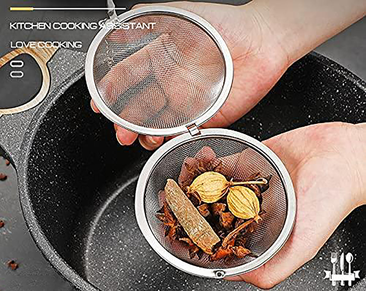 Kitchen Mesh Tea Ball 1 Pc Chai Filter With Hook Chain Image 3