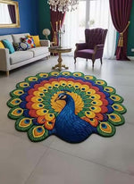 Rubber Anti-Slip Doormat for Home & Bathroom Entrance Multicolor Peacock Mat (45x70 cm) Image 1