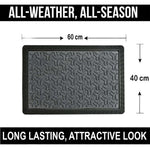Rubber Anti-Slip Doormat for Home & Bathroom Entrance Grey Rectangular Mat (40x60 cm) Image 2