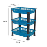 Plastic Vegetable Trolley Rack For Kitchen Storage Vegetable Organizer Vegetable Stand For Kitchen Basket Storage Racks 3 Layerblue Image 2