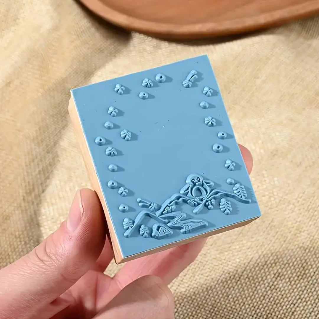 10Pc Cute Wooden Rubber Stamp Set Kawaii Decorative Stamps For Journaling Scrapbooking Diy Crafts Stationery Fun Seal Stamppack Of 10Pc Image 2