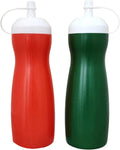 Plastic Squeeze Water Bottle Set For Kitchen 500Ml Red Green Sauce Dispenser With Cap Oil Ketchup Chilli Vinegar Bottle Leakproof Reusable Image 1