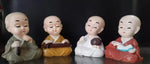 Little Baby Monk Idol Set Of 4 Cute Meditating Monk Statues For Home Decor Peaceful Laughing Buddha Showpiece For Car Dashboard Office Gift Image 1