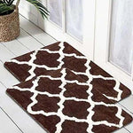 Microfiber Anti-Slip Doormat for Home & Bathroom Entrance Brown Rectangular Mat (38x58 cm) Image 1