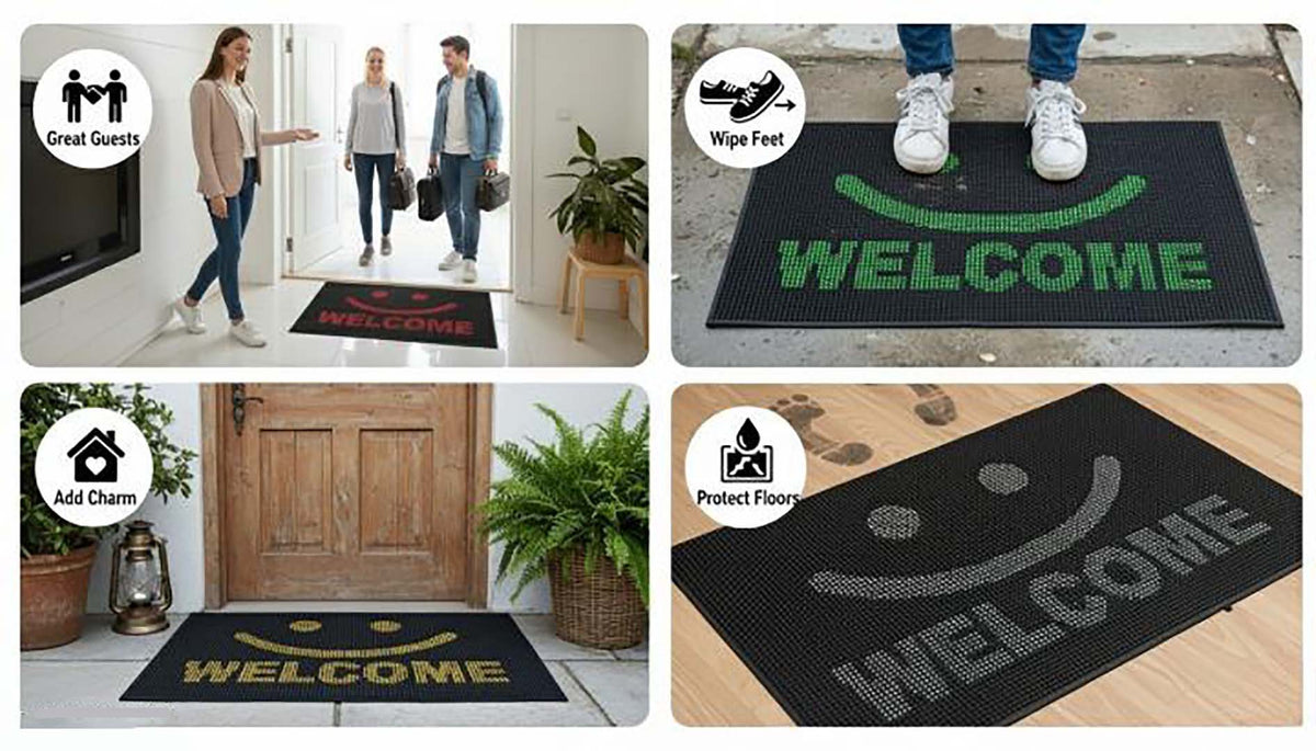Rubber Anti-Slip Doormat for Home & Bathroom Entrance Multicolor Rectangular Mat (40x60 cm) Image 4