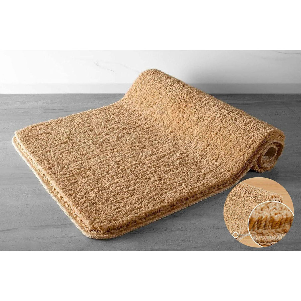 Microfiber Anti-Slip Doormat for Home & Bathroom Entrance Beige Rectangular Mat (40x60 cm) Image 1