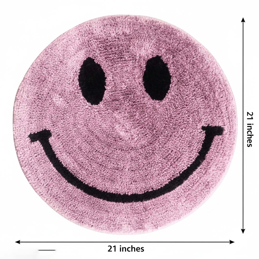 Microfiber Anti-Slip Doormat for Home & Bathroom Entrance Pink round Mat (21x21 Inch) Image 4