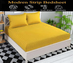 Cotton (90x100 Inch) Double Size Bedsheet With 2 Pillow Cover in Yellow Color Image 3