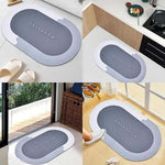 Plastic Anti-Slip Doormat for Home & Bathroom Entrance Multicolor oval Mat (40x60 cm) 4 Pcs Image 3