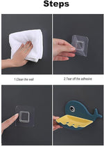 Pack Of 2 Self Draining Fish Shape Cute Soap Plastic Dish Adhesive Waterproof Wall Mounted Bar Soap Dish Holder Organizer Rack Hanging Bathroom Soap Tray For Bathroom Image 4