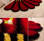 Microfiber Anti-Slip Doormat for Home & Bathroom Entrance Red Semi Circle Mat (33x53 cm) Image 4