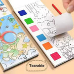 Party Stuff Watercolor Painting Books For Beginners Pocket 12 Sheets Book With 1 Paint Brush Hours Of Painting Fun Image 1