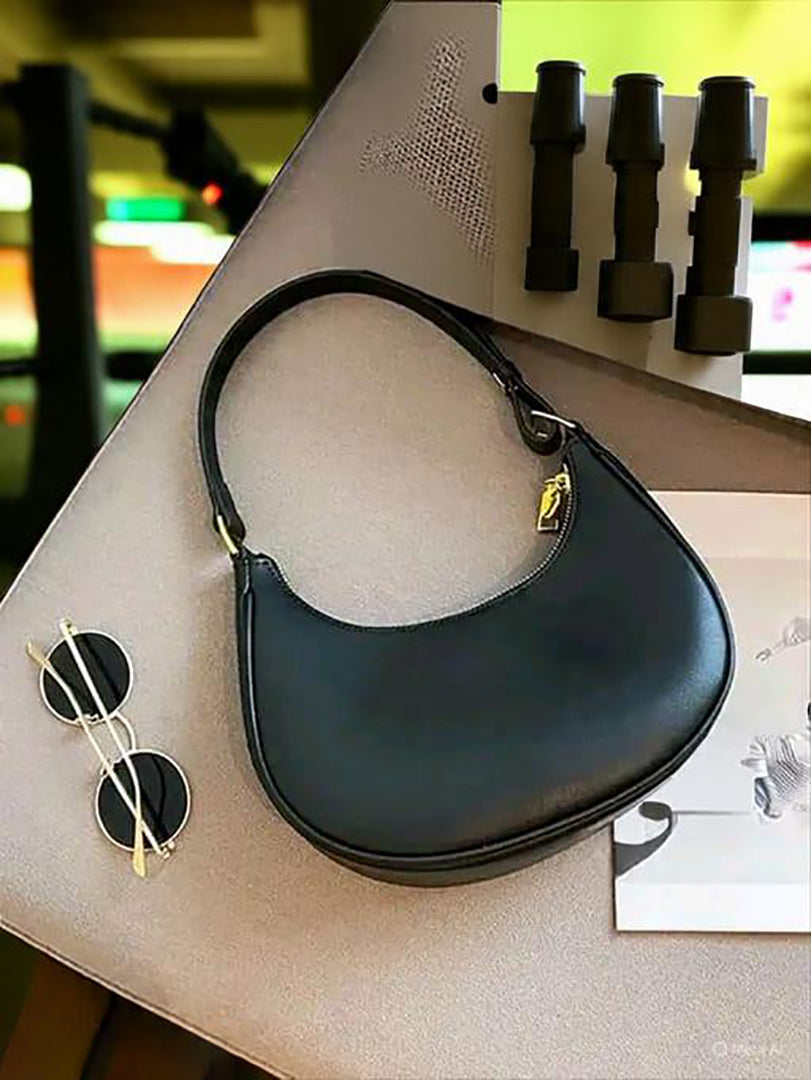 Handbag For Women And Girls Stylish Black PU Leather Bag Image 1