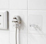 Adhesive Hook Multifunctional Plug Socket Holder Free Punching Adhesive Hook Sticker Wall Mounted Transparent Wall Plug Hook For Keys Towel Kitchen Plug Hook 10 Image 3