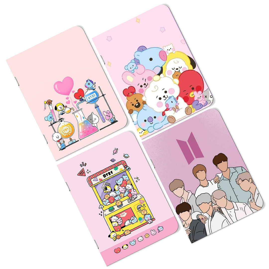 A5 Handy Bts Diary Notebook Unique Stationery Items Easy To Carry Set Of 4 For Writing Notes Notebooks Journal Diary Image 1