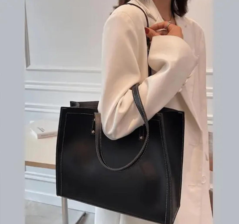 Handbag For Women And Girls Stylish Black PU Leather Bag Image 3