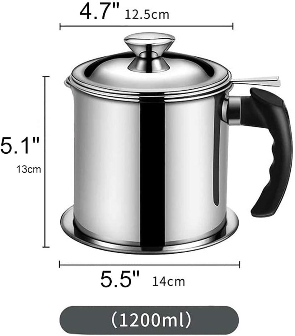Modular Kitchen Oil Filter Stainless Steel Household Oil Pot With Lid Cooking Best Oil Health Shaver Oil Fat Separator For Filter Residue Image 2