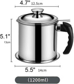 Modular Kitchen Oil Filter Stainless Steel Household Oil Pot With Lid Cooking Best Oil Health Shaver Oil Fat Separator For Filter Residue Image 2