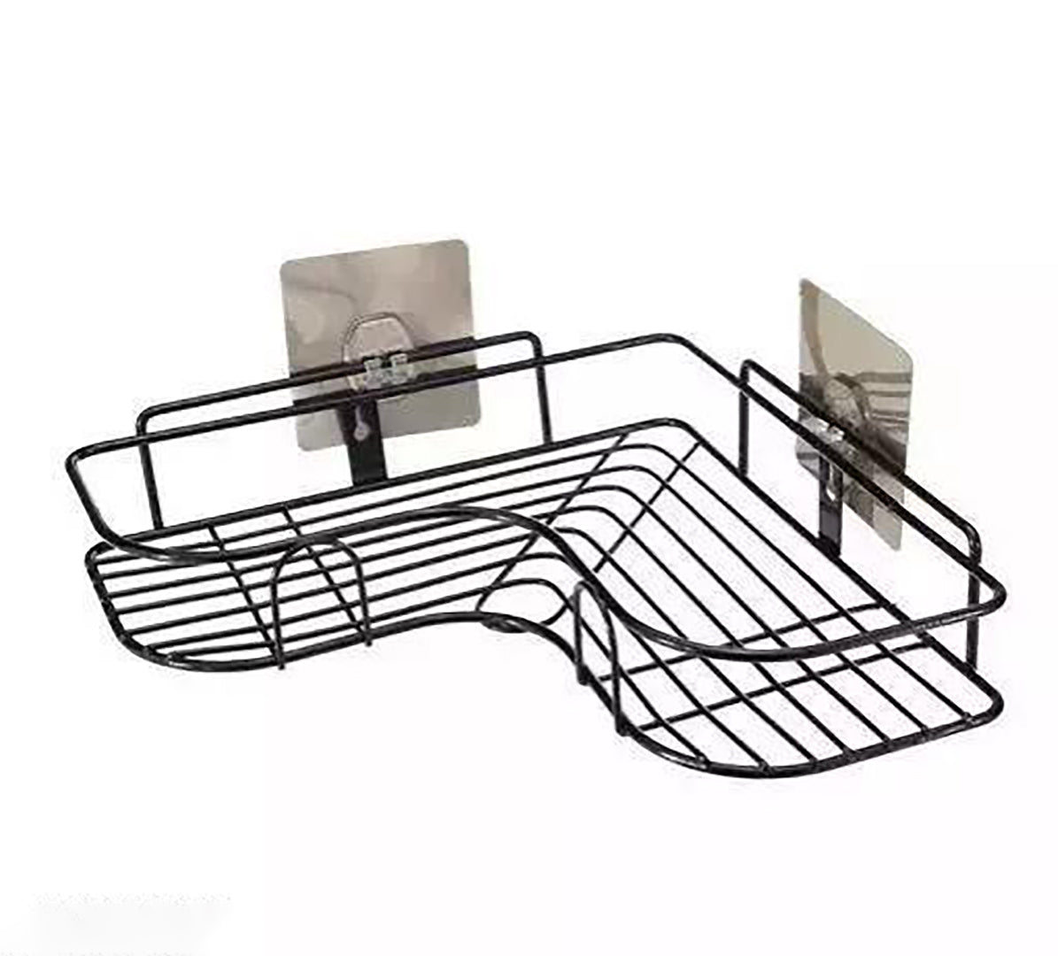Wall Mounted Shower Storage Corner Shelf Holder Decorative Stainless Steel Self Adhesive Metal Storage Wall Shelves For Bathroom And Kitchen Stainless Steel Wall Shelf Image 2