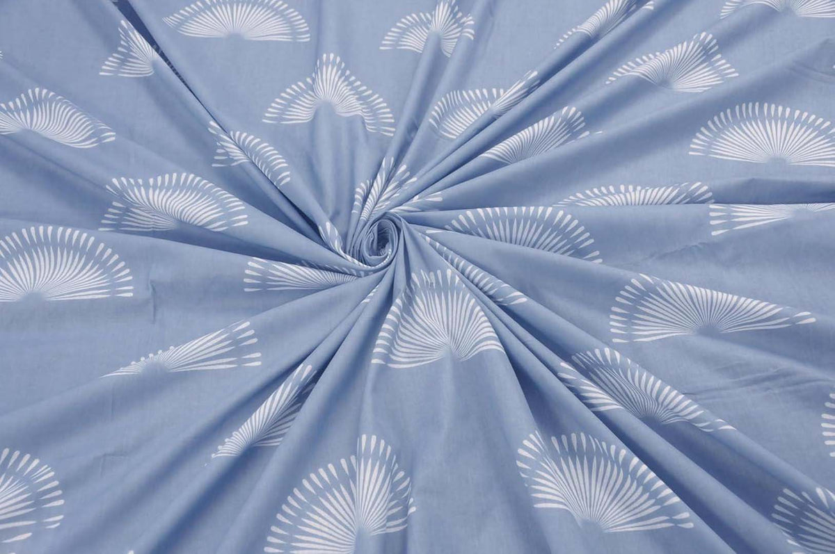 Cotton (90x100 Inch) Double Size Bedsheet With 2 Pillow Cover in Blue Color Image 3