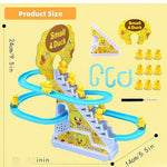 Automatic Stair Climbing Ducklings Cartoon Race Track Set Little Lovely Duck Slide Toy Escalator Image 4