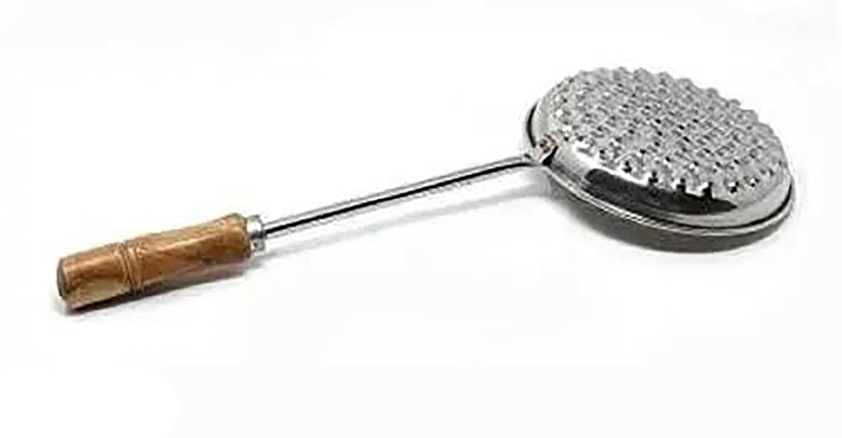Stainless Steel Boondi Jhara With Wooden Handle Image 4