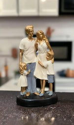 Addy Arts World Family Of 4 Figurines Family Sculpture Of 4 Gifts For Family Resin Family Sculpture For Anniversary Birthday Christmas Resin Family Figurines Image 3