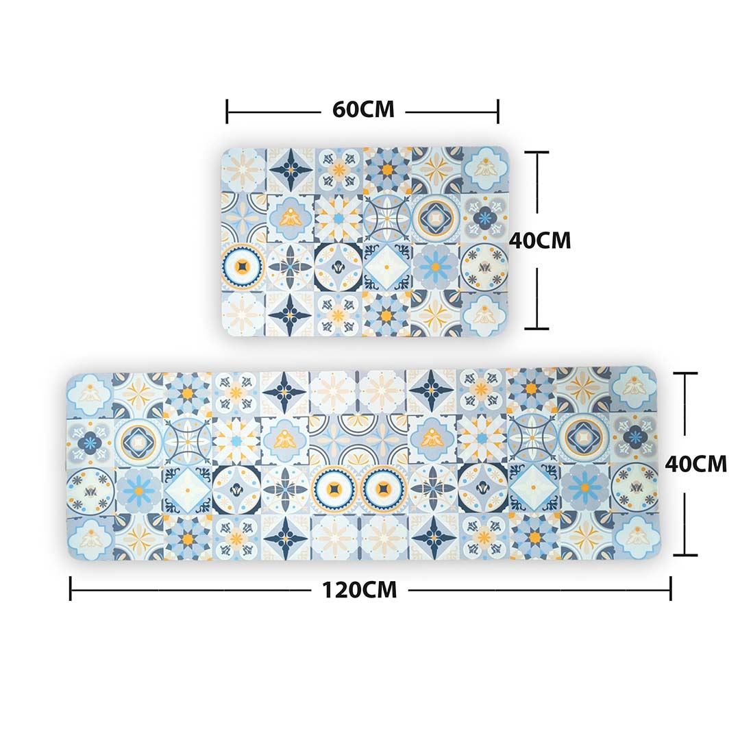 Synthetic Anti-Slip Doormat for Home & Bathroom Entrance Multicolor Rectangular Mat (40x60 & 40x12 cm) 2 Pcs Image 2