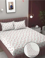 Cotton (78x72 Inch) Double Size Bedsheet With 2 Pillow Cover in white Color Image 1