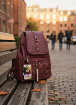 Handbag For Women And Girls Stylish purpal PU Leather Bag Image 1