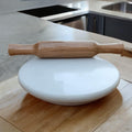 White Marble Chakla Belan With Mirror Polish Shining 9 Inch Diameter Pack Of 2 Marble Chakla With Wooden Belana For Kitchen Use Best For Roti Maker Tool Image 1