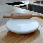 White Marble Chakla Belan With Mirror Polish Shining 9 Inch Diameter Pack Of 2 Marble Chakla With Wooden Belana For Kitchen Use Best For Roti Maker Tool Image 1