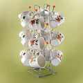 Stainless Steel Cup Stand Coffee And Tea Mug Holder Silver 12 Cups Stand Image 1