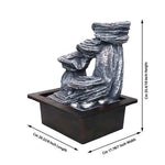 Day Creation Polyresin Tabletop Indoor Waterfall Fountain With Led Light For Home Decor Showpiece Fountain For Living Room Office Housewarming Gift Meditation Zen Water Fountain 213X167X26Cm Image 3