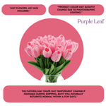 Purple Leaf 5Pcs Artificial Pink Tulip Flower Sticks For Home Decor Wedding Decorations Living Room Bedroom Vase Arrangement Table Centerpiece Image 2