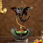 Handicrafy Vinayaka Ganesha Ji Iron Table Decorative Showpiece Tealight Candle Holder Diya Holder Loban Dhoop Incense Burner Image 1