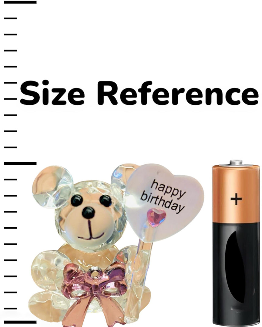 Birthday Special Crystal Teddy Showpiece Happy Birthday Gift For Friends Loved Ones Cute Decor Item Image 4