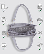 Handbag For Women And Girls Stylish grey PU Leather Bag Image 3