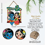 Bal Krishna And Radha Krishna Wooden Wall Hanging Home Decorative Gift Item Image 2