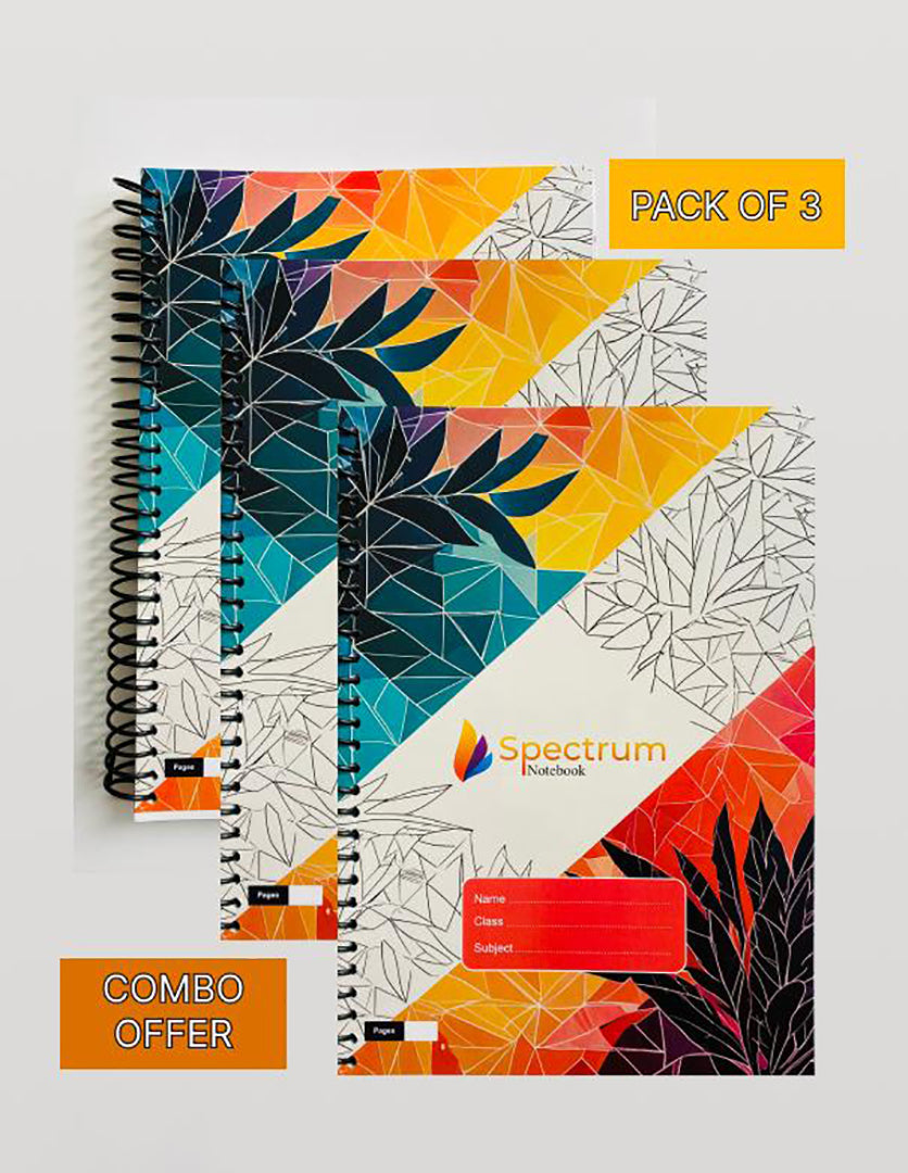 Spectrum A4Size Spiral Notebook Pack Of 3 140 Pages Each Notebook Image 2